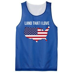 Land That I Love America Usa Flag Patriotic Gift Mesh Reversible Basketball Jersey Tank