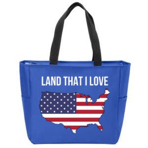 Land That I Love America Usa Flag Patriotic Gift Zip Tote Bag