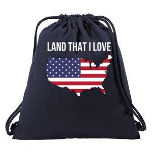 Land That I Love America Usa Flag Patriotic Gift Drawstring Bag