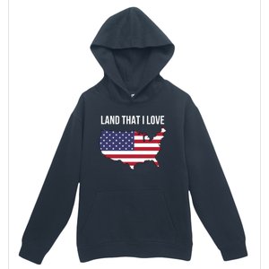 Land That I Love America Usa Flag Patriotic Gift Urban Pullover Hoodie