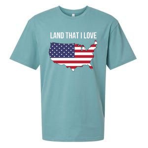 Land That I Love America Usa Flag Patriotic Gift Sueded Cloud Jersey T-Shirt