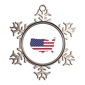 Land That I Love America Usa Flag Patriotic Gift Metallic Star Ornament