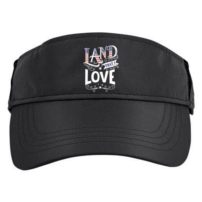 Land That I Love Banner Font Gift Adult Drive Performance Visor
