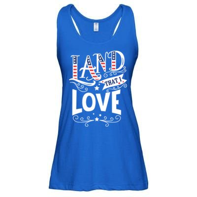 Land That I Love Banner Font Gift Ladies Essential Flowy Tank