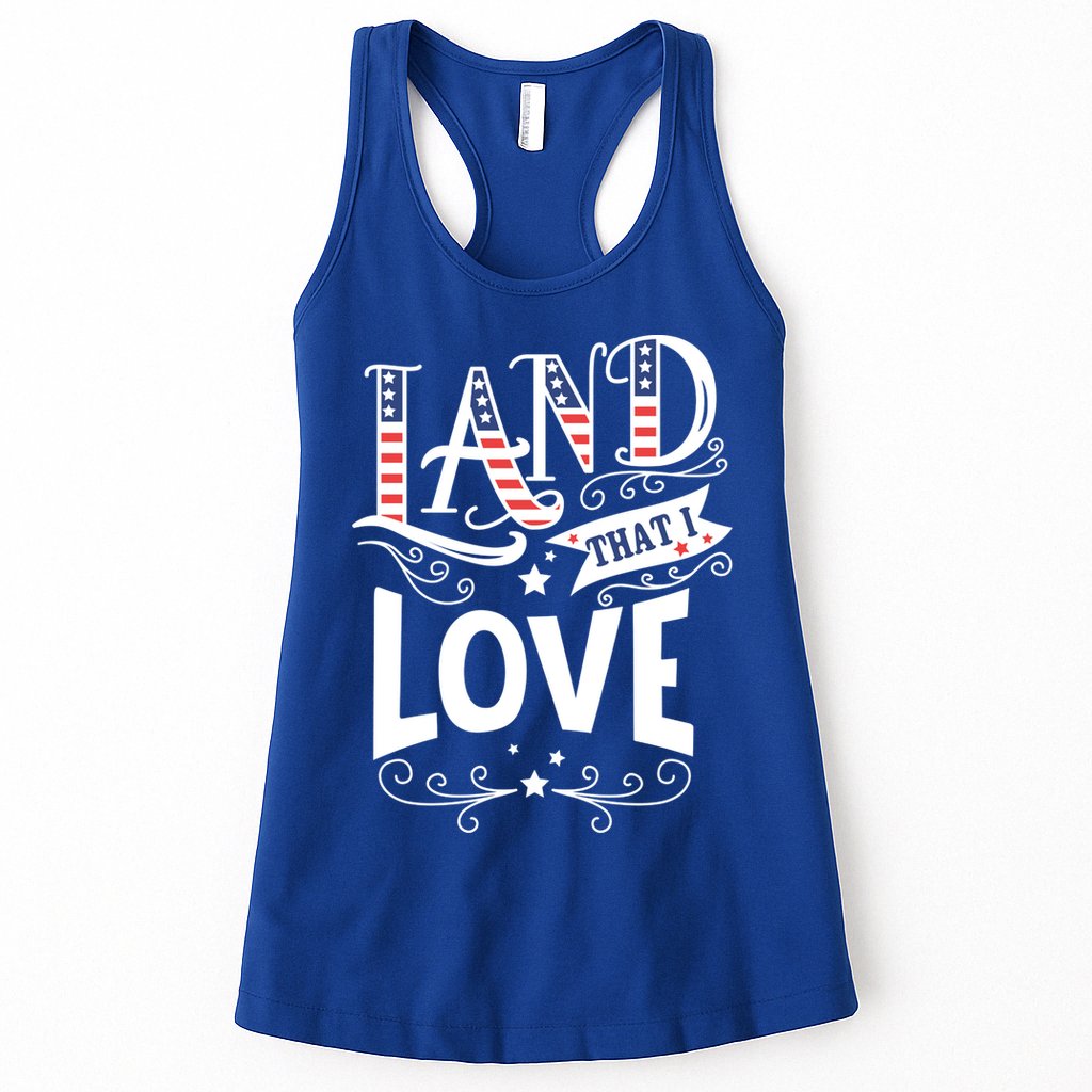 Land That I Love Banner Font Gift Womens Tank Top