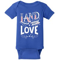 Land That I Love Banner Font Gift Baby Bodysuit