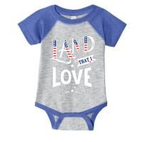 Land That I Love Banner Font Gift Infant Baby Jersey Bodysuit