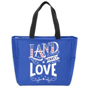 Land That I Love Banner Font Gift Zip Tote Bag