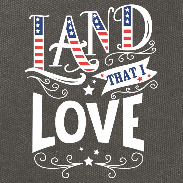 Land That I Love Banner Font Gift Cotton Canvas Backpack