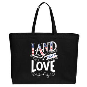 Land That I Love Banner Font Gift Cotton Canvas Jumbo Tote