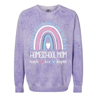 Love Teach Inspire Homeschool Mom Appreciation Teacher Great Gift Colorblast Crewneck Sweatshirt