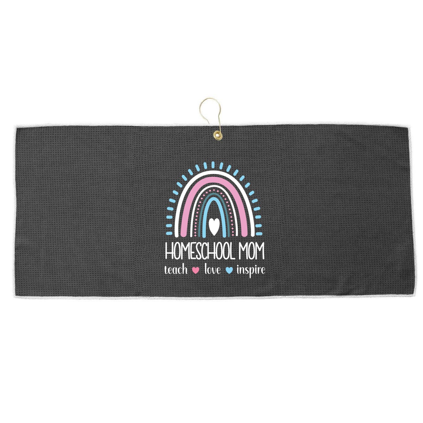 Love Teach Inspire Homeschool Mom Appreciation Teacher Great Gift Large Microfiber Waffle Golf Towel