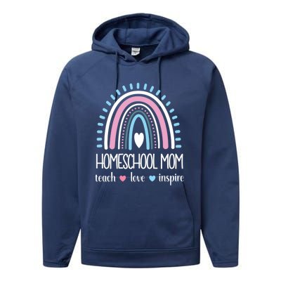 Love Teach Inspire Homeschool Mom Appreciation Teacher Great Gift Performance Fleece Hoodie