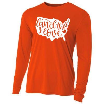 Land That I Love USA Flag Independence Day Cooling Performance Long Sleeve Crew