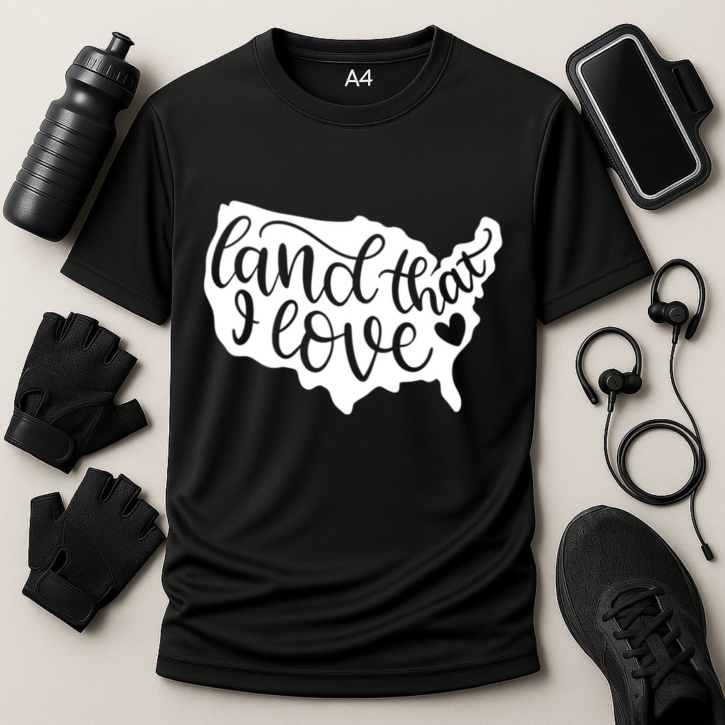 Land That I Love USA Flag Independence Day Cooling Performance Crew T-Shirt