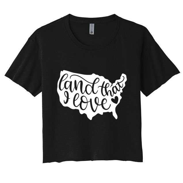 Land That I Love USA Flag Independence Day Crop Top