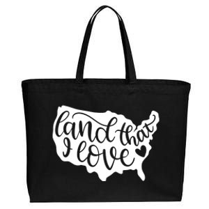 Land That I Love USA Flag Independence Day Cotton Canvas Jumbo Tote