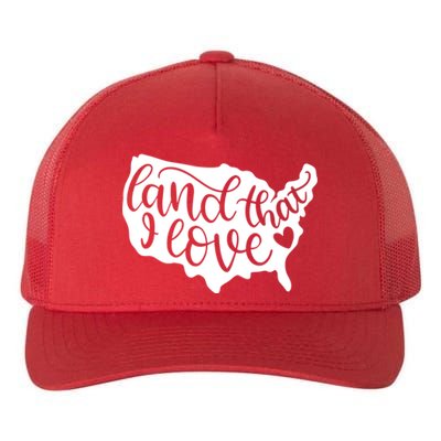 Land That I Love USA Flag Independence Day Yupoong Adult 5-Panel Trucker Hat