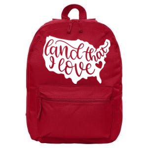 Land That I Love USA Flag Independence Day 16 in Basic Backpack