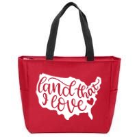 Land That I Love USA Flag Independence Day Zip Tote Bag