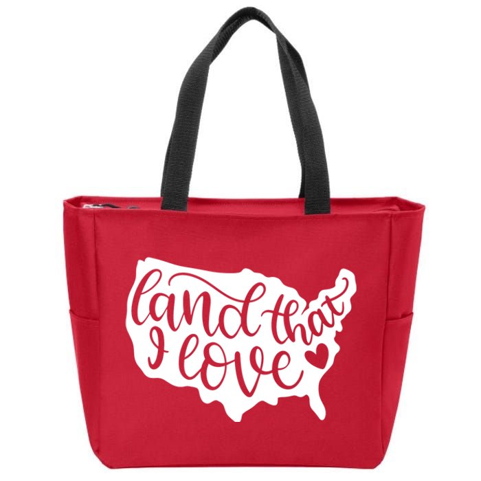 Land That I Love USA Flag Independence Day Zip Tote Bag