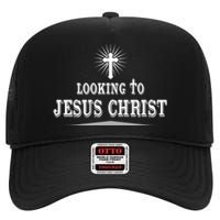 Looking To Jesus Christ High Crown Mesh Back Trucker Hat