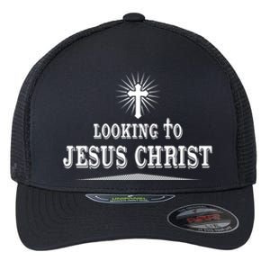 Looking To Jesus Christ Flexfit Unipanel Trucker Cap