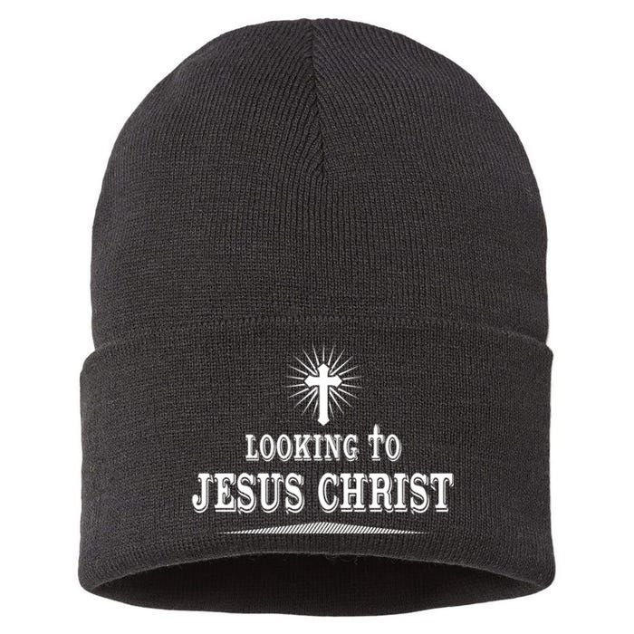 Looking To Jesus Christ Sustainable Knit Beanie