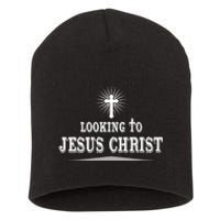 Looking To Jesus Christ Short Acrylic Beanie