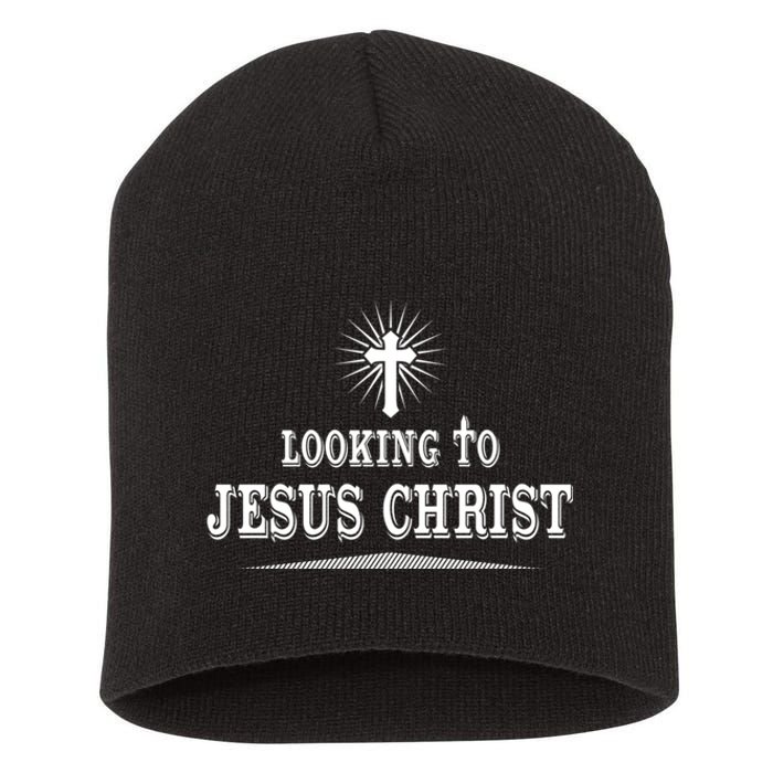 Looking To Jesus Christ Short Acrylic Beanie