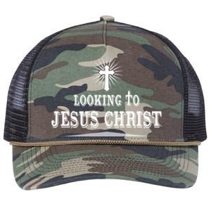 Looking To Jesus Christ Retro Rope Trucker Hat Cap