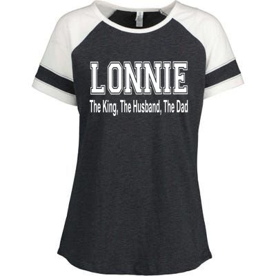 Lonnie The King The Husband The Dad Cute Gift Enza Ladies Jersey Colorblock Tee