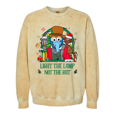 Light The Lamp Not The Rat Funny Christmas Colorblast Crewneck Sweatshirt