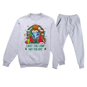 Light The Lamp Not The Rat Funny Christmas Premium Crewneck Sweatsuit Set