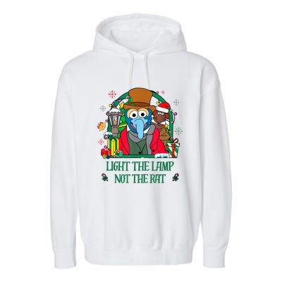 Light The Lamp Not The Rat Funny Christmas Garment-Dyed Fleece Hoodie