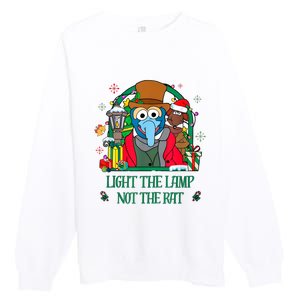 Light The Lamp Not The Rat Funny Christmas Premium Crewneck Sweatshirt