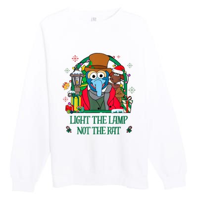 Light The Lamp Not The Rat Funny Christmas Premium Crewneck Sweatshirt