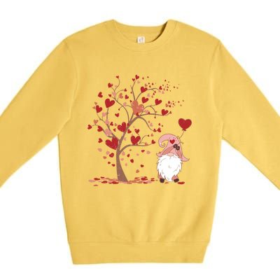 Love Tree Love Heart Gnome Dating Valentines Day Cool Gift Premium Crewneck Sweatshirt