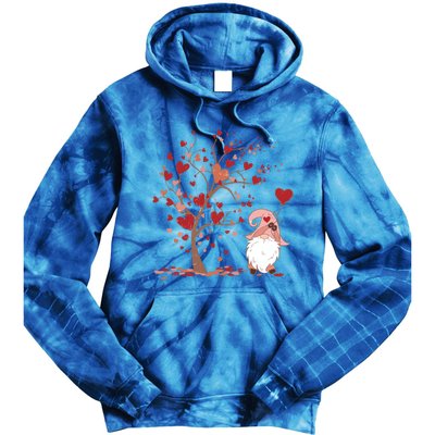 Love Tree Love Heart Gnome Dating Valentines Day Cool Gift Tie Dye Hoodie