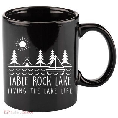 Living The Lake Life Table Rock Lake Kayaking Missouri Kayak Gift 11oz C Handle Ceramic Mug