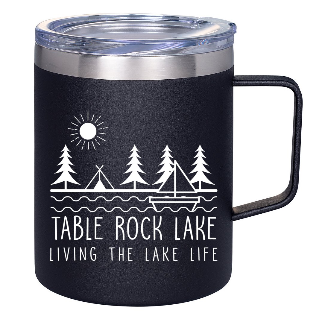Living The Lake Life Table Rock Lake Kayaking Missouri Kayak Gift 12oz Stainless Steel Coffee Mug