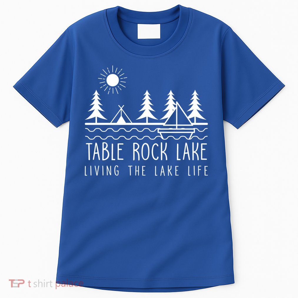 Living The Lake Life Table Rock Lake Kayaking Missouri Kayak Gift Tall T-Shirt