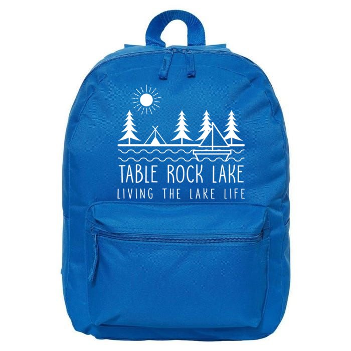 Living The Lake Life Table Rock Lake Kayaking Missouri Kayak Gift 16 in Basic Backpack