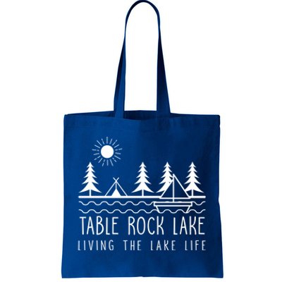 Living The Lake Life Table Rock Lake Kayaking Missouri Kayak Gift Tote Bag