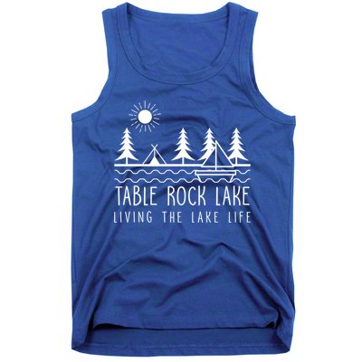 Living The Lake Life Table Rock Lake Kayaking Missouri Kayak Gift Tank Top