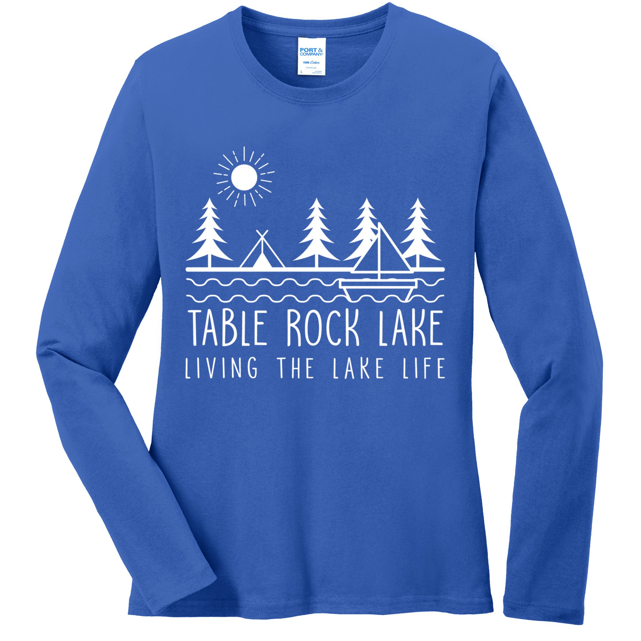 Living The Lake Life Table Rock Lake Kayaking Missouri Kayak Gift Ladies Long Sleeve Shirt