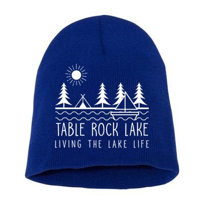 Living The Lake Life Table Rock Lake Kayaking Missouri Kayak Gift Short Acrylic Beanie