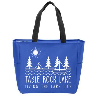 Living The Lake Life Table Rock Lake Kayaking Missouri Kayak Gift Zip Tote Bag