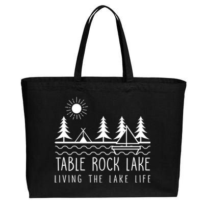 Living The Lake Life Table Rock Lake Kayaking Missouri Kayak Gift Cotton Canvas Jumbo Tote