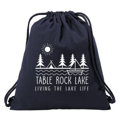 Living The Lake Life Table Rock Lake Kayaking Missouri Kayak Gift Drawstring Bag